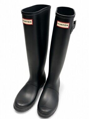 Hunter Original Tall Rain Boots Women’s US 10 Black Matte Waterproof Rubber